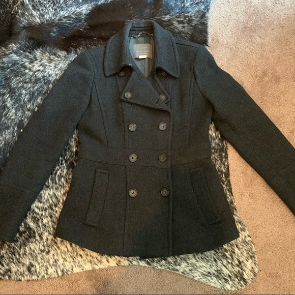 J. Crew Jackets & Blazers - J. Crew double breasted charcoal wool peacoat